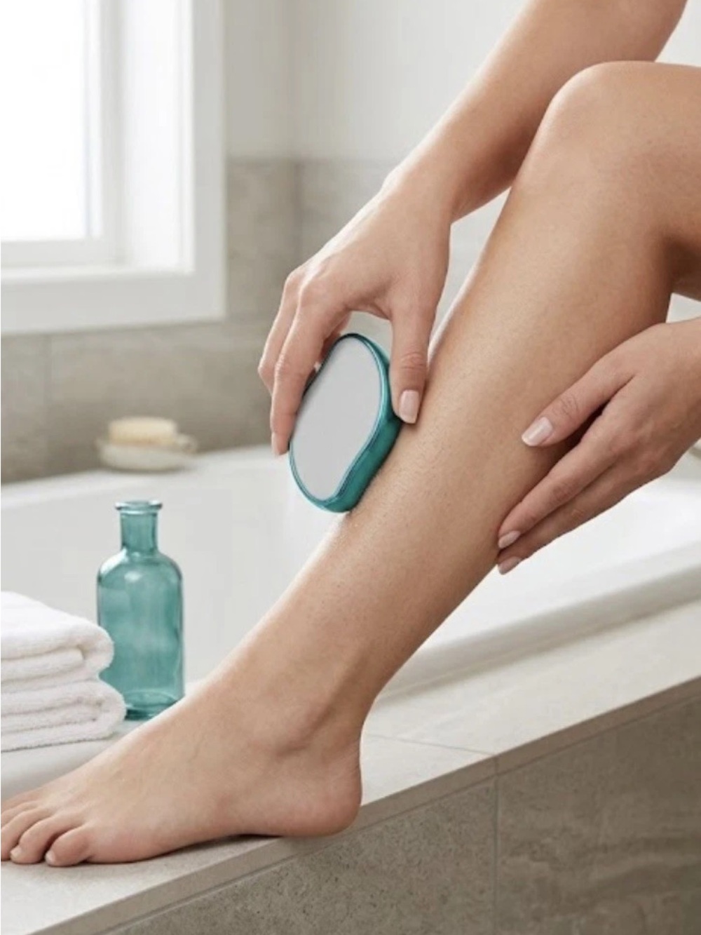 2 New Exfoliating epilators Body hair removal tools in Teal — Gentle Daily Scrub
